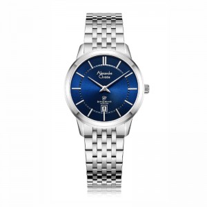 Alexandre Christie AC 8709 Silver Blue Lady Slim Elegance Sapphire LDBSSBU